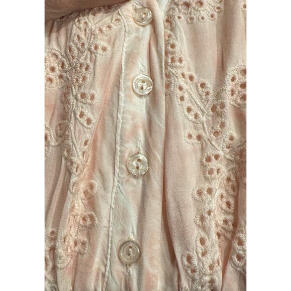 Young Fabulous & Broke Small Kyra Dress Peach Pink Tie Belt Eyelet Resort READ - Picture 7 of 11